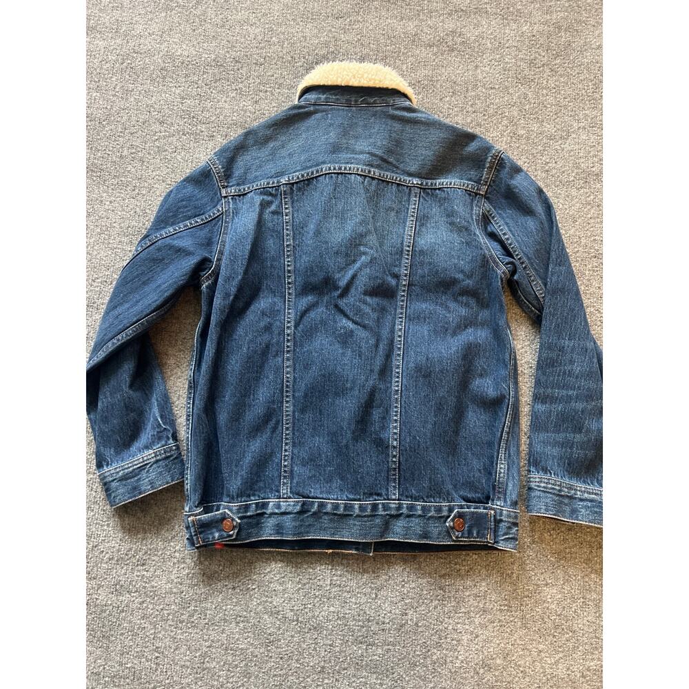 Madewell x Kule Sherpa Lined Collar Blue Kule Indigo Oversized Denim Jacket XS - Picture 3 of 9